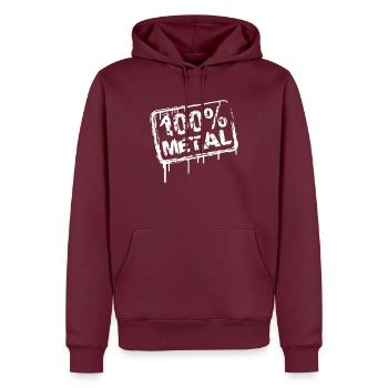 100% Pour-Métal Musique Timbre Graffiti Drops - Sweat à capuche Premium bio Homme - bourgogne - Devant - Nico (187cm)