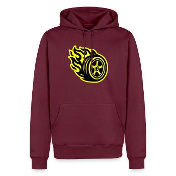 Voiture Tire Flame - Sweat à capuche Premium bio Homme - bourgogne - Devant - Nico (187cm)