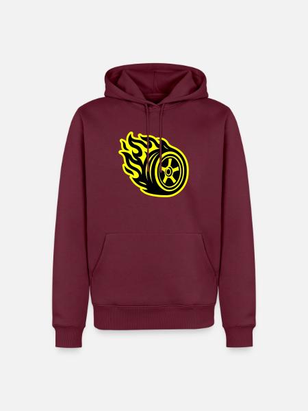 Tire Flame Car - Men’s Premium Organic Hoodie - burgundy
