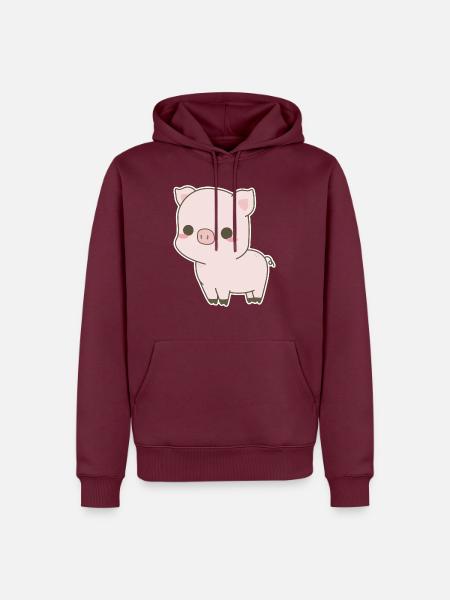 Süßes Schwein - Männer Premium Bio Hoodie - Burgunderrot