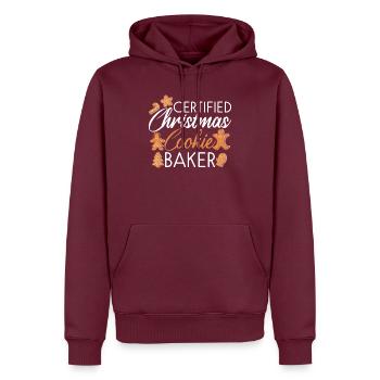Certified Christmas Cookie Baker - Männer Premium Bio Hoodie - Burgunderrot - Vorne - Nico (187cm)