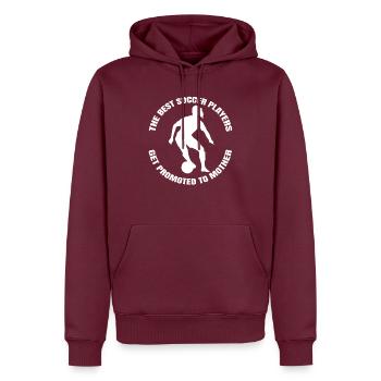Joueuse de football Mère Football Maman Entraîneur de football - Sweat à capuche Premium bio Homme - bourgogne - Devant - Nico (187cm)