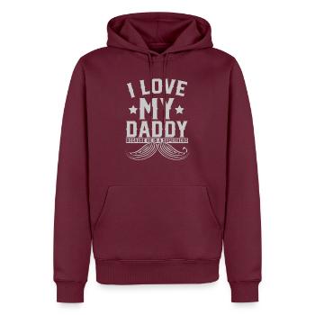 Superdad - Männer Premium Bio Hoodie - Burgunderrot - Vorne - Nico (187cm)