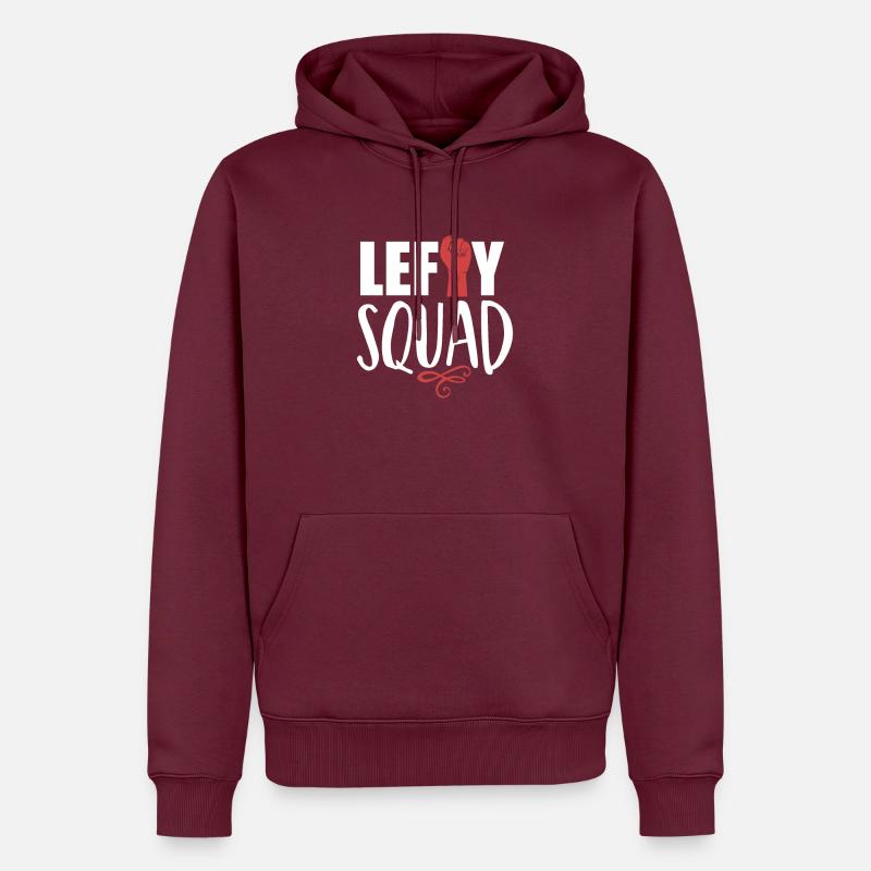 Lefty Squad, doux gaucher - Sweat à capuche Premium bio Homme - bourgogne