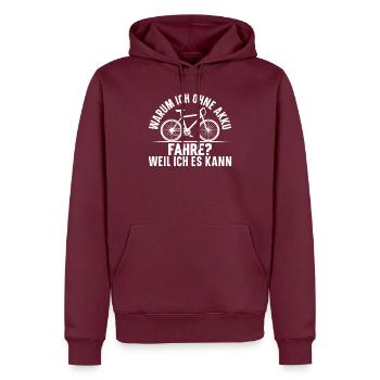 Mountainbike Fahrradfahrer Fahrrad Bike Lustig Rad - Männer Premium Bio Hoodie - Burgunderrot - Vorne - Nico (187cm)