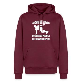 Snowboard Wintersport Snowboardfahrer Spruch - Männer Premium Bio Hoodie - Burgunderrot - Vorne - Nico (187cm)