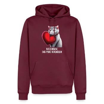 Katzen Sprüche Katzenmotiv Katzenliebhaber - Männer Premium Bio Hoodie - Burgunderrot - Vorne - Nico (187cm)