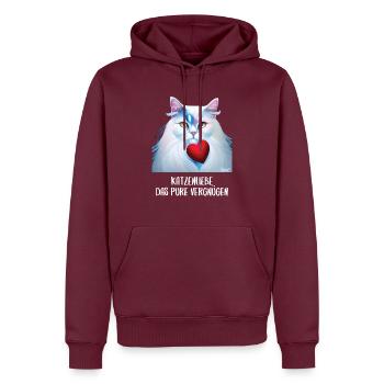 Katzen Sprüche Katzenmotiv Katzenliebhaber - Männer Premium Bio Hoodie - Burgunderrot - Vorne - Nico (187cm)