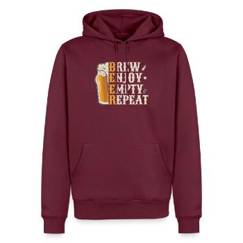 Bier brauen und genießen für Craft Beer Brauer - Männer Premium Bio Hoodie - Burgunderrot - Vorne - Nico (187cm)