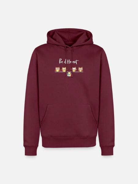 Eulen Be Different Puzzle Autismus Eule - Männer Premium Bio Hoodie - Burgunderrot