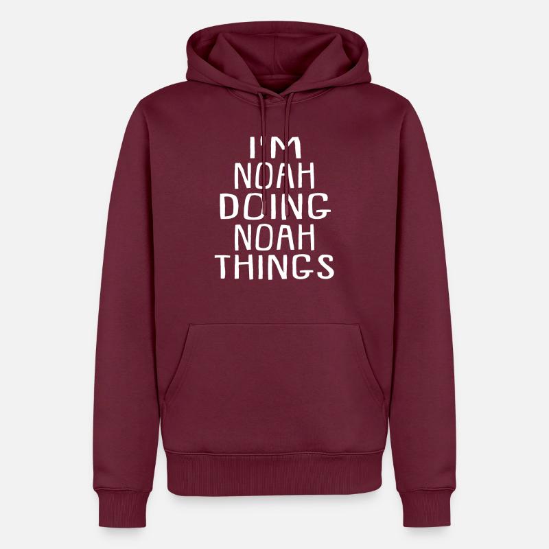 I'm Noah Doing Noah Things Noah Name - Männer Premium Bio Hoodie - Burgunderrot