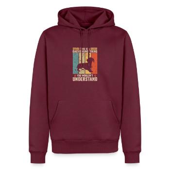 This is a Dachshund thing - Männer Premium Bio Hoodie - Burgunderrot - Vorne - Nico (187cm)