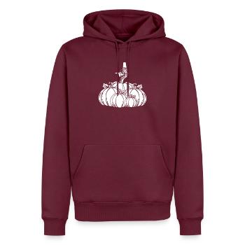 Thanksgiving Pumpkin - Men’s Premium Organic Hoodie - burgundy - Front - Nico (187cm)
