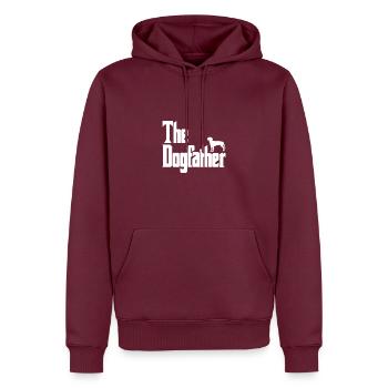 Le Dogfather Brandlbracke - Sweat à capuche Premium bio Homme - bourgogne - Devant - Nico (187cm)