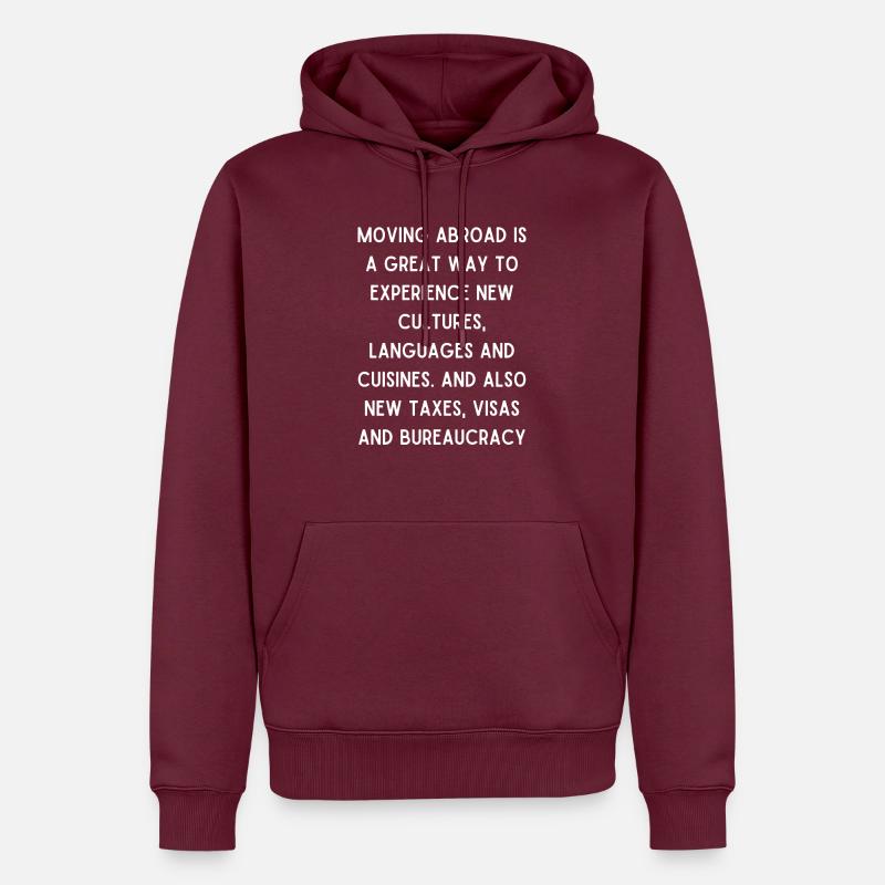 L’émigration dit anglais - Sweat à capuche Premium bio Homme - bourgogne