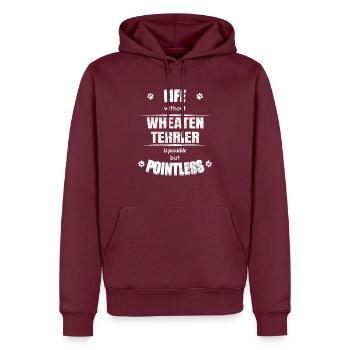 Life is possible but pointless - Wheaten Terrier - Männer Premium Bio Hoodie - Burgunderrot - Vorne - Nico (187cm)