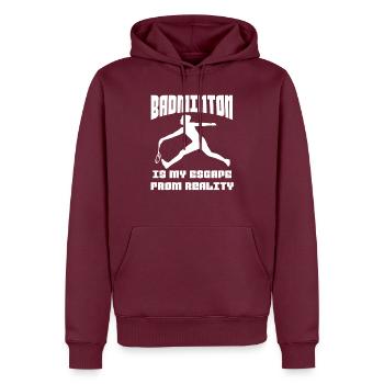 Badminton badminton fan badminton équipe de badminton - Sweat à capuche Premium bio Homme - bourgogne - Devant - Nico (187cm)