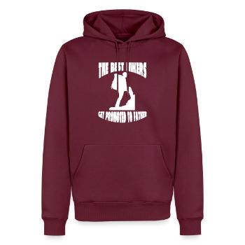 Wanderung Wandern Bergwandern Bergwanderer - Männer Premium Bio Hoodie - Burgunderrot - Vorne - Nico (187cm)