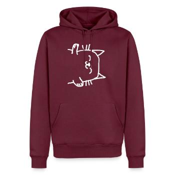 Katze Tier - Männer Premium Bio Hoodie - Burgunderrot - Vorne - Nico (187cm)