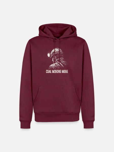 Kohlebergbau Mode - Minenarbeiter Geschenk - Männer Premium Bio Hoodie - Burgunderrot