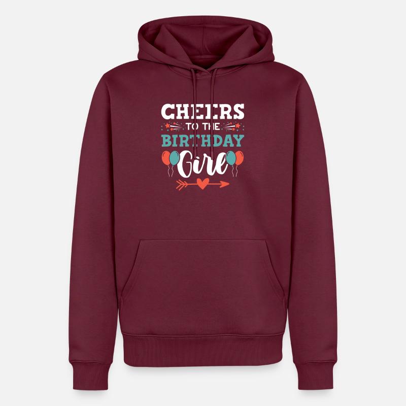 fille dont c'est l'anniversaire - Sweat à capuche Premium bio Homme - bourgogne