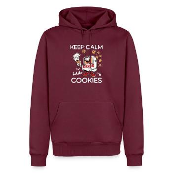 Restez calme et supprimez les cookies IT Nerd - Sweat à capuche Premium bio Homme - bourgogne - Devant - Nico (187cm)