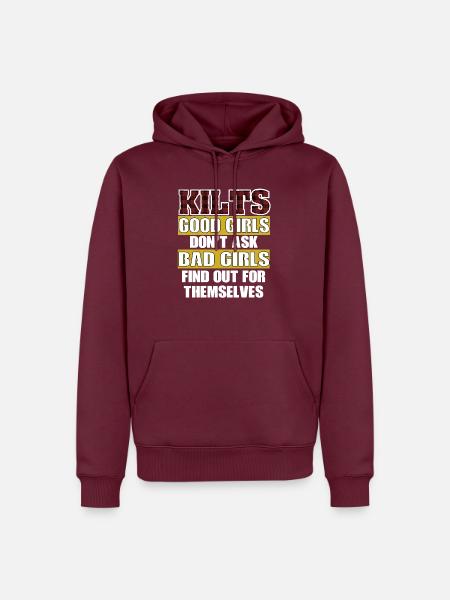 Kilt bonnes filles mauvaises filles Écosse Tartan Day - Sweat à capuche Premium bio Homme - bourgogne