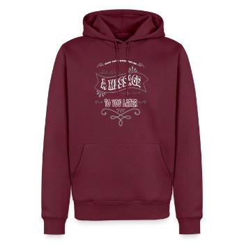 Business Cat Tshirts Kitty Geek Cool I Love Cats - Men’s Premium Organic Hoodie - burgundy - Front - Nico (187cm)