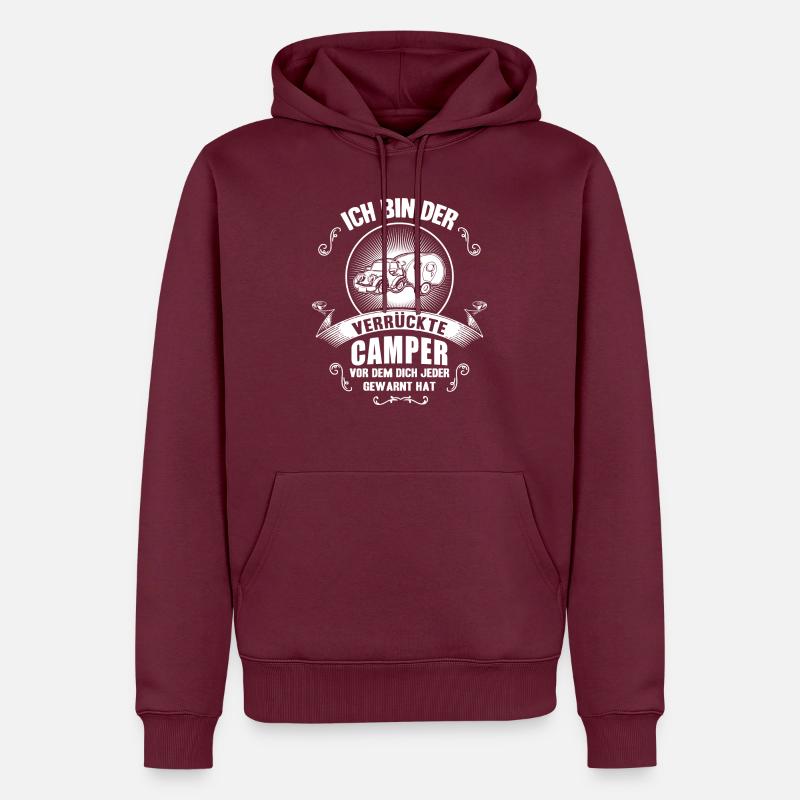 CRAZY CAMPER - Männer Premium Bio Hoodie - Burgunderrot