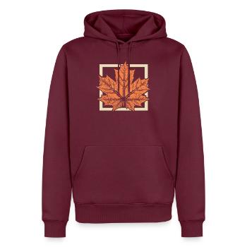 Ahornblatt  - Männer Premium Bio Hoodie - Burgunderrot - Vorne - Nico (187cm)