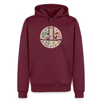 Für abenteuerlustige Hundebesitzer - Männer Premium Bio Hoodie - Burgunderrot - Vorne - Nico (187cm)