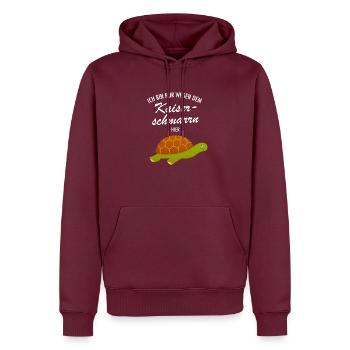 Nur Wegen Dem Kaiserschmarrn Hier - Schildkröte - Männer Premium Bio Hoodie - Burgunderrot - Vorne - Nico (187cm)