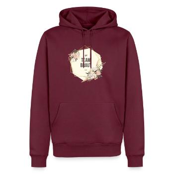Team Braut JGA Boho floral - Männer Premium Bio Hoodie - Burgunderrot - Vorne - Nico (187cm)