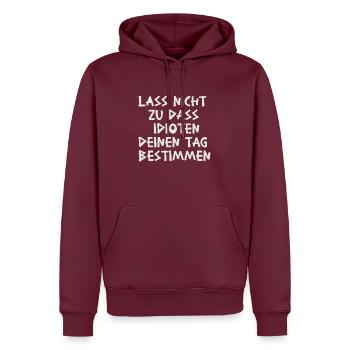 1710703193041 - Männer Premium Bio Hoodie - Burgunderrot - Vorne - Nico (187cm)