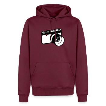 Caméra - Sweat à capuche Premium bio Homme - bourgogne - Devant - Nico (187cm)