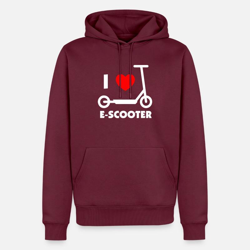 E-Scooter E-Roller Scooter - Männer Premium Bio Hoodie - Burgunderrot