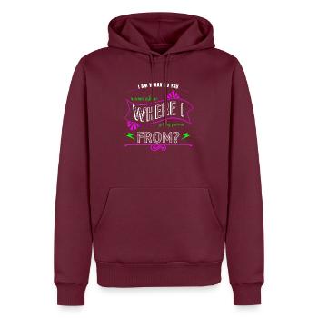 cool happy birthday sayings statement vegetarian - Men’s Premium Organic Hoodie - burgundy - Front - Nico (187cm)