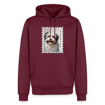 Airbrush-Illustration "Havaneser 01" EN - Männer Premium Bio Hoodie - Burgunderrot - Vorne - Nico (187cm)