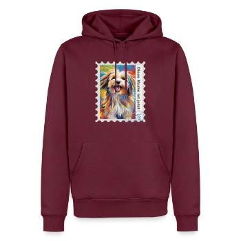 Illustration à l’aérographe « Havanais 08 » DE - Sweat à capuche Premium bio Homme - bourgogne - Devant - Nico (187cm)