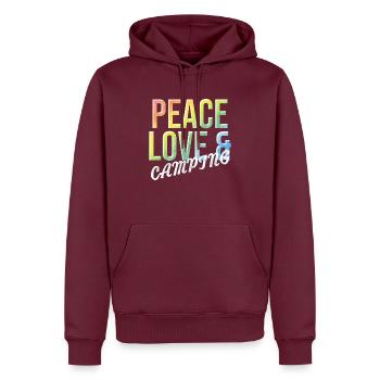 Camping Liebe - Männer Premium Bio Hoodie - Burgunderrot - Vorne - Nico (187cm)