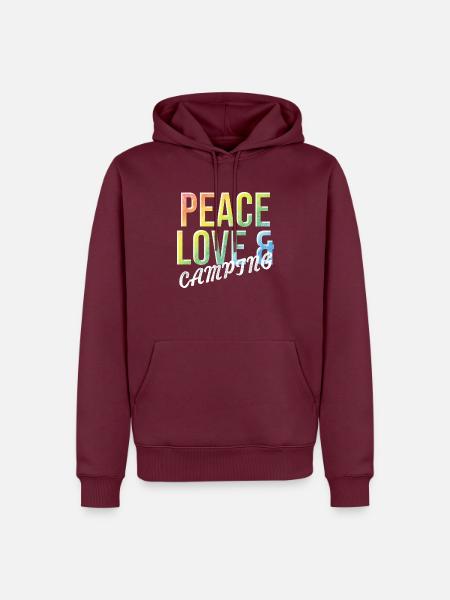 Camping Liebe - Männer Premium Bio Hoodie - Burgunderrot