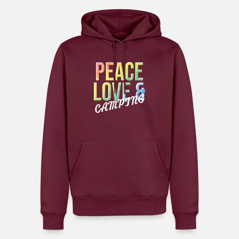 Camping Liebe - Männer Premium Bio Hoodie - Burgunderrot