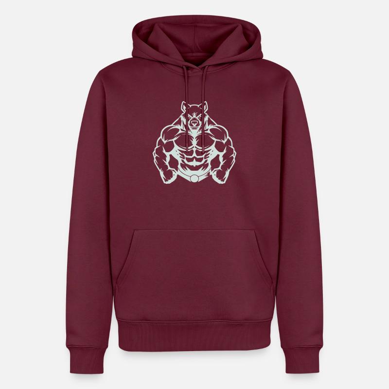bär comic - Männer Premium Bio Hoodie - Burgunderrot