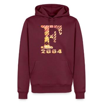 F 2004 Name Year of birth Gift - Men’s Premium Organic Hoodie - burgundy - Front - Nico (187cm)