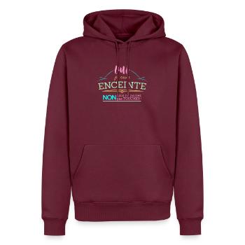Oui je suis enceinte - Sweat à capuche Premium bio Homme - bourgogne - Devant - Nico (187cm)