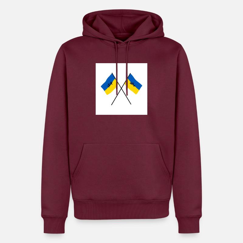 stop war - Männer Premium Bio Hoodie - Burgunderrot