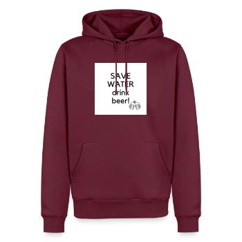 Save Water drink beer - Männer Premium Bio Hoodie - Burgunderrot - Vorne - Nico (187cm)