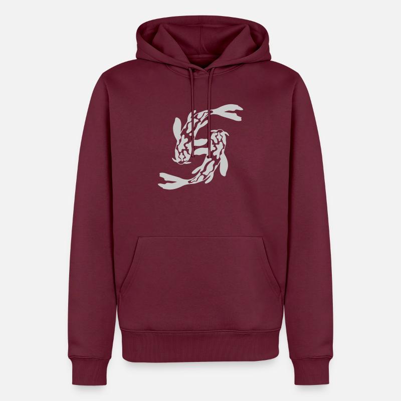 Conception 2 Koi Fish - Sweat à capuche Premium bio Homme - bourgogne