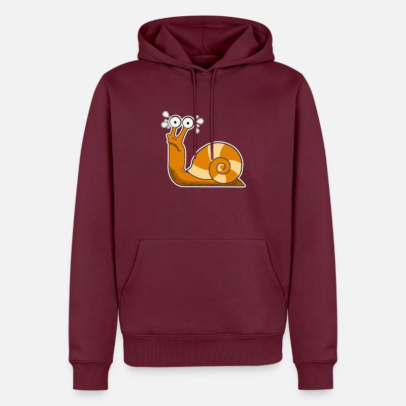 Escargot - Sweat à capuche Premium bio Homme - bourgogne