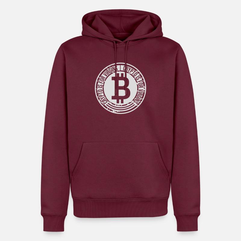 Crypto est pour les vierges - Sweat à capuche Premium bio Homme - bourgogne